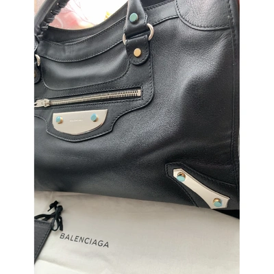 Pre-owned Balenciaga City Leather Handbag In Black