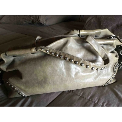 Pre-owned Htc Leather Handbag In Grey