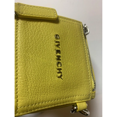 Pre-owned Givenchy Pandora Box Leather Clutch Bag In Yellow