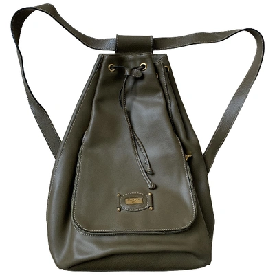 Pre-owned Courrèges Khaki Leather Backpack