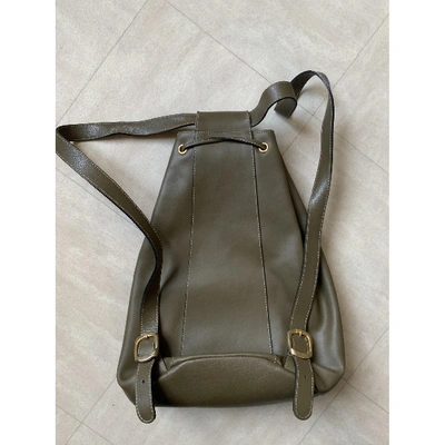 Pre-owned Courrèges Khaki Leather Backpack