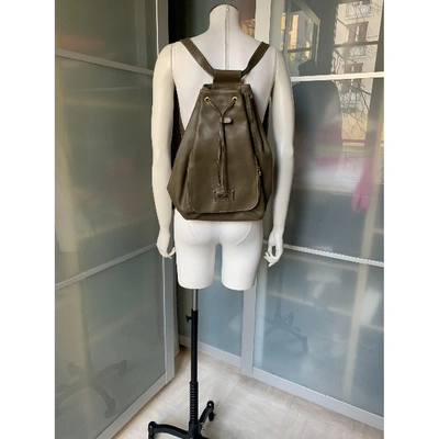 Pre-owned Courrèges Khaki Leather Backpack