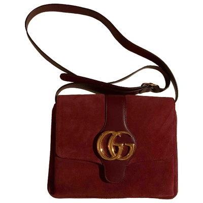 Pre-owned Gucci Arli Burgundy Suede Handbag