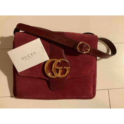 Pre-owned Gucci Arli Burgundy Suede Handbag