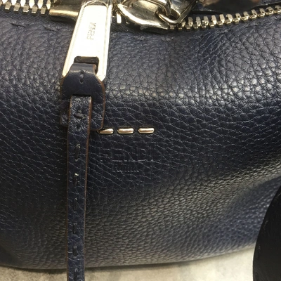 Pre-owned Fendi Sac Lei Leather Crossbody Bag In Navy