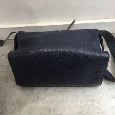 Pre-owned Fendi Sac Lei Leather Crossbody Bag In Navy
