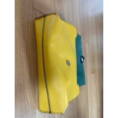 Pre-owned By Malene Birger Leather Clutch Bag In Green