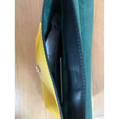 Pre-owned By Malene Birger Leather Clutch Bag In Green