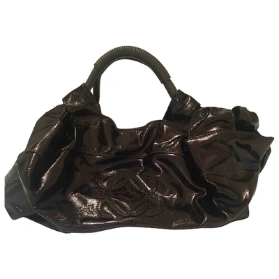 Pre-owned Loewe Patent Leather Handbag In Khaki