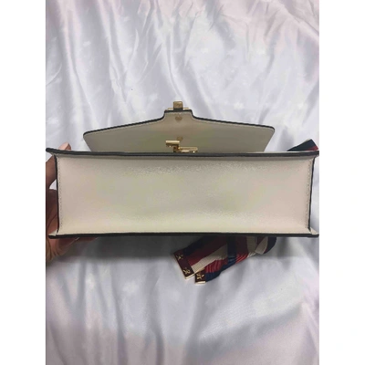 Pre-owned Gucci Sylvie Leather Handbag In White
