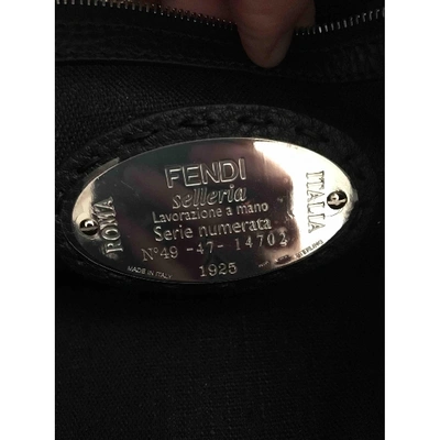 Pre-owned Fendi Carla Selleria Black Leather Handbag