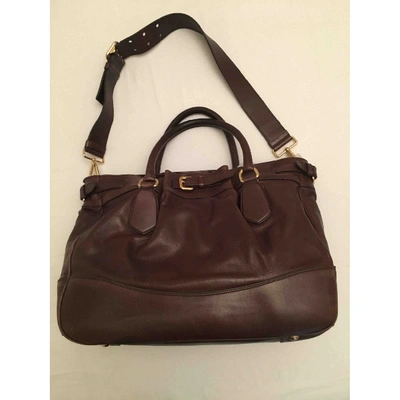 Pre-owned Prada Leather Handbag In Brown