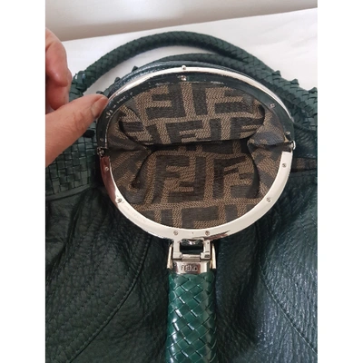 Pre-owned Fendi Spy Green Cloth Handbag