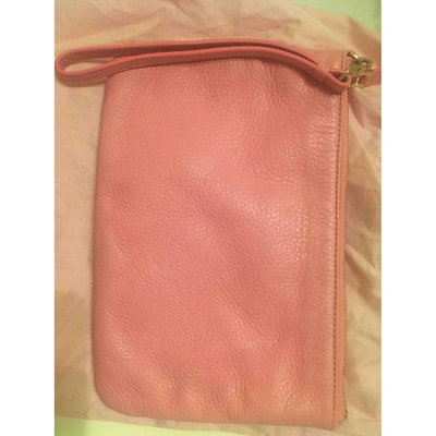 Pre-owned Coccinelle Leather Clutch Bag In Pink