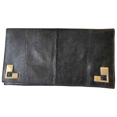 Pre-owned Courrèges Blue Lizard Clutch Bag