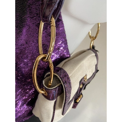 Pre-owned Pinko Cloth Handbag In Purple