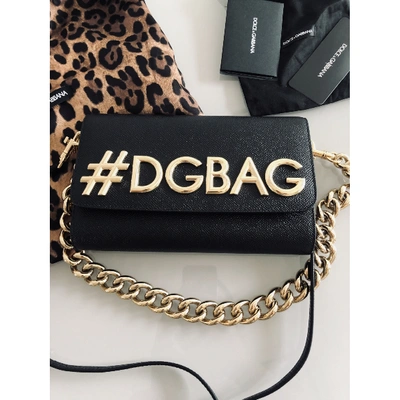 Pre-owned Dolce & Gabbana Dg Girls Black Leather Clutch Bag