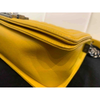 Pre-owned Chanel Boy Yellow Leather Handbag