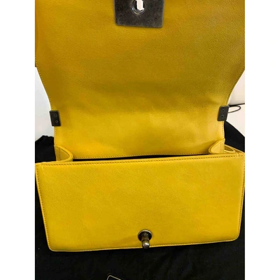 Pre-owned Chanel Boy Yellow Leather Handbag