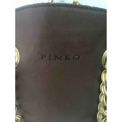 Pre-owned Pinko Leather Tote In Beige