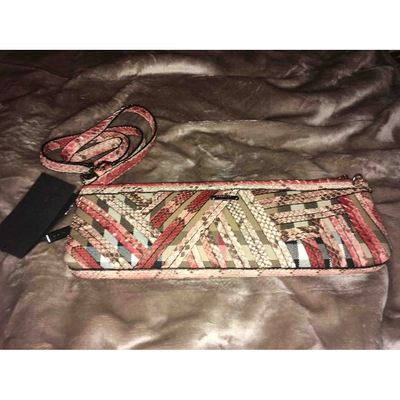 Pre-owned Burberry Leather Clutch Bag In Pink