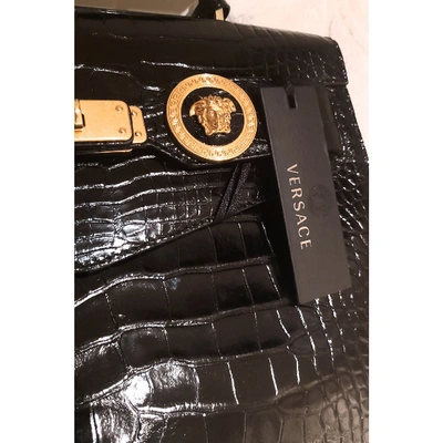 Pre-owned Versace Black Alligator Handbag