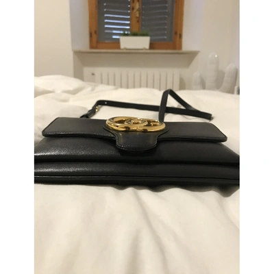 Pre-owned Gucci Arli Leather Handbag In Black