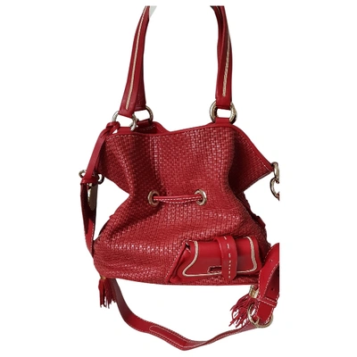 Pre-owned Lancel 1er Flirt Leather Crossbody Bag In Red