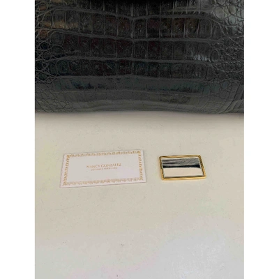 Pre-owned Nancy Gonzalez Black Crocodile Clutch Bag