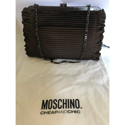Pre-owned Moschino Silk Handbag In Brown