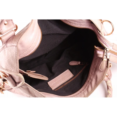 Pre-owned Balenciaga City Leather Handbag In Beige