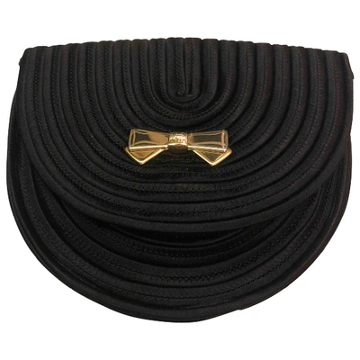 Pre-owned Nina Ricci Silk Clutch Bag In Black