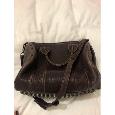 Pre-owned Alexander Wang Rocco Leather Crossbody Bag In Burgundy