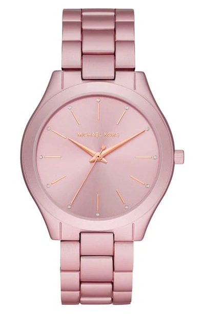 Shop Michael Kors 'slim Runway' Bracelet Watch, 42mm In Pink
