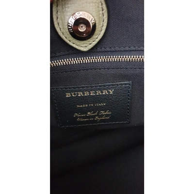 Pre-owned Burberry The Banner  Leather Handbag In Khaki