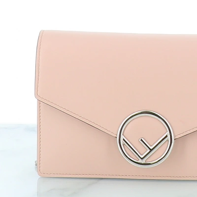 Pre-owned Fendi Kan I Logo Pink Leather Clutch Bag