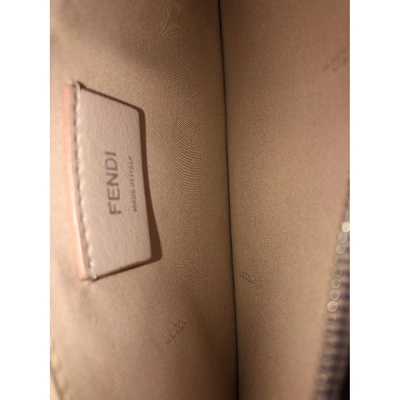 Pre-owned Fendi Kan I Logo Pink Leather Clutch Bag