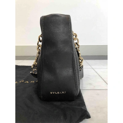 Pre-owned Bulgari Leather Handbag In Black