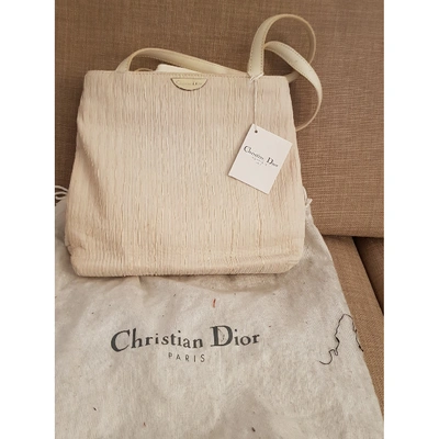 Pre-owned Dior Cloth Tote In White