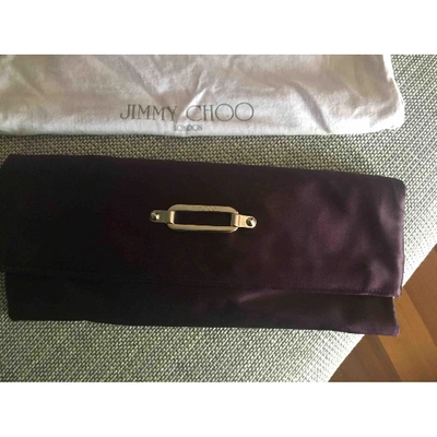 Pre-owned Jimmy Choo Silk Clutch Bag In Purple