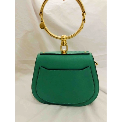 Pre-owned Chloé Bracelet Nile Leather Handbag In Green