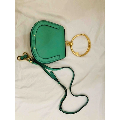 Pre-owned Chloé Bracelet Nile Leather Handbag In Green