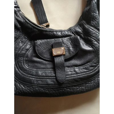 Pre-owned Fendi Spy Leather Handbag In Black