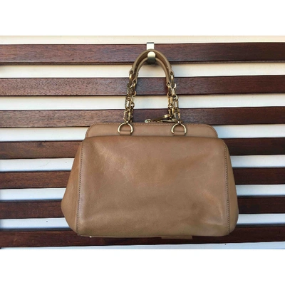 Pre-owned Hugo Boss Leather Handbag In Camel