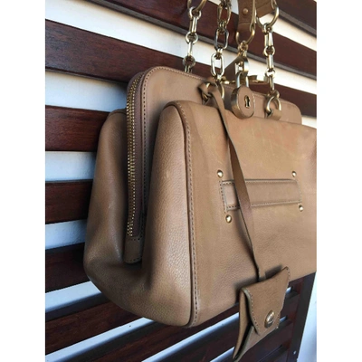 Pre-owned Hugo Boss Leather Handbag In Camel