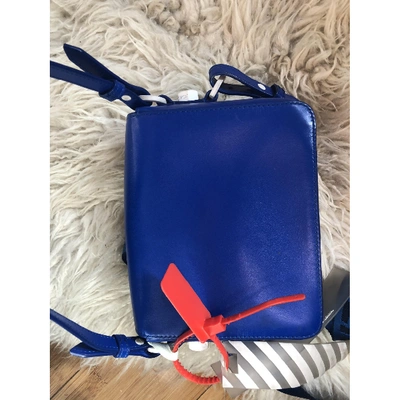 Pre-owned Off-white Binder Blue Leather Handbag