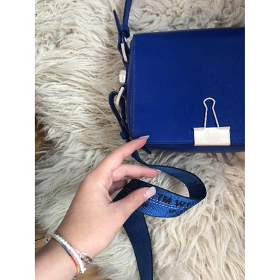 Pre-owned Off-white Binder Blue Leather Handbag