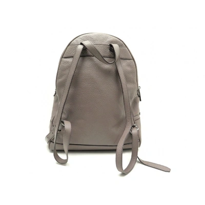 Pre-owned Michael Kors Rhea Grey Leather Backpack