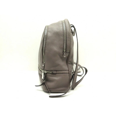 Pre-owned Michael Kors Rhea Grey Leather Backpack