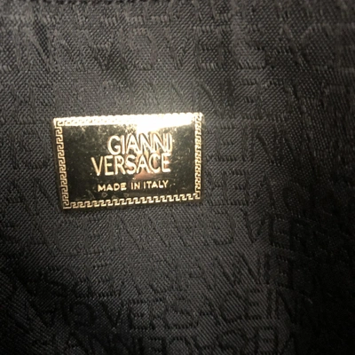Pre-owned Versace Black Leather Travel Bag